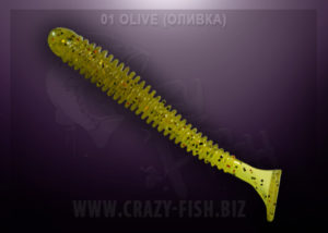 Crazy Fish VIBRO WORM olive