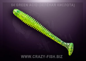Crazy Fish VIBRO WORM green acid